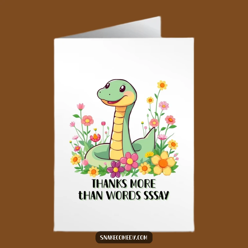 Funny Free Printable Thank You Card: Snake Flowers - Cute Downloadable Note