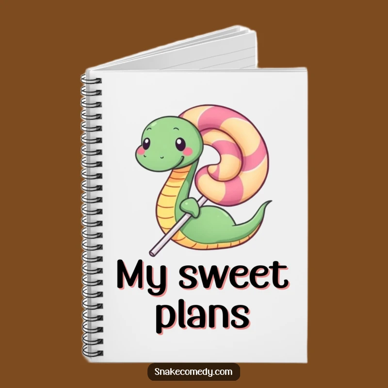 Funny Happy Snake Lollipop Notebook: Journal Your Sweet Thoughts Gift