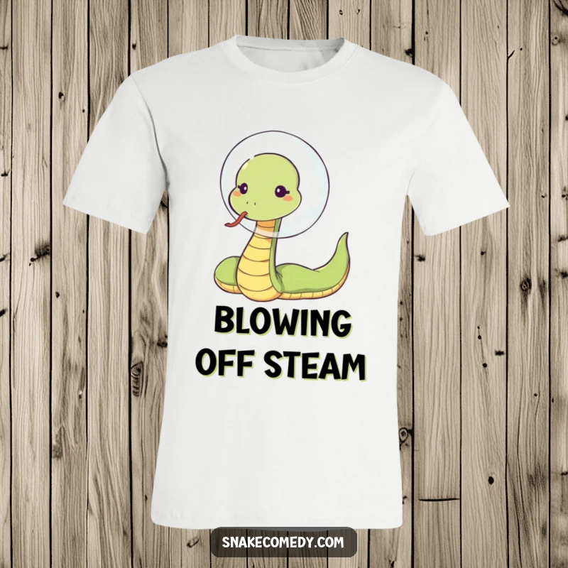 Funny snake blowing a giant bubble, sassy tongue flick, cartoon tee, perfect funny gift for stylish individuals.
