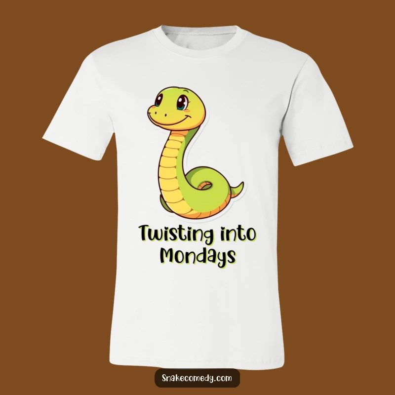 Funny Coiling Snake T-Shirt: Playful Grin Character Apparel Gift