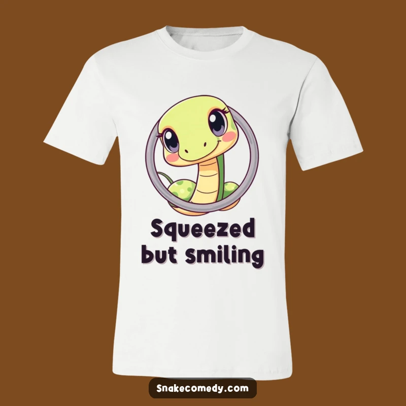 Funny Kawaii Snake Hoop T-Shirt, Curious Eyes Design, Ideal Funny Gift for Her
