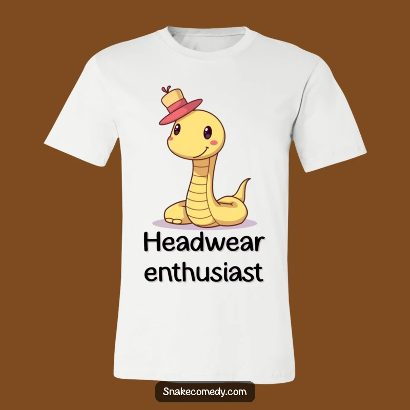 Funny Snake Hat T-Shirt: Smiling Creature Balancing Top Hat, Chic & Hilarious Tee Gift!