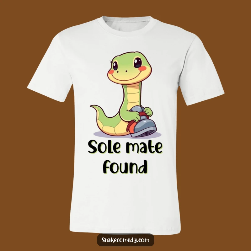Funny Happy Snake T-Shirt: Playful Shoe Try-On Tee, Great Funny Gift Idea