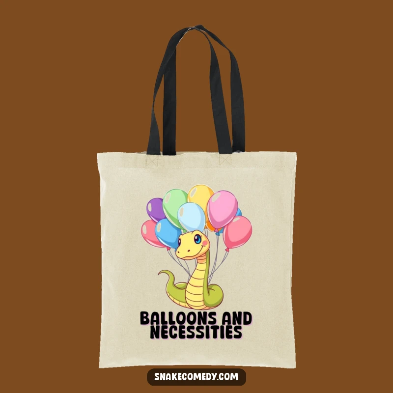 Funny Snake Balloon Tangled Tote Bag: Carry Your Fun Around