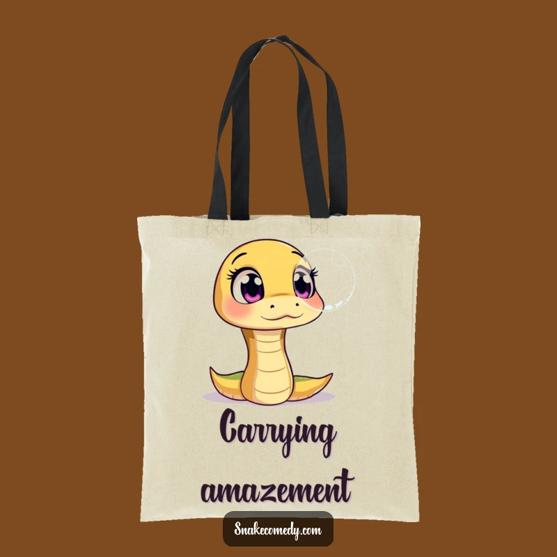 Funny Snake Bubble Tote Bag: Carry Your Curiosity with Hilarious Style