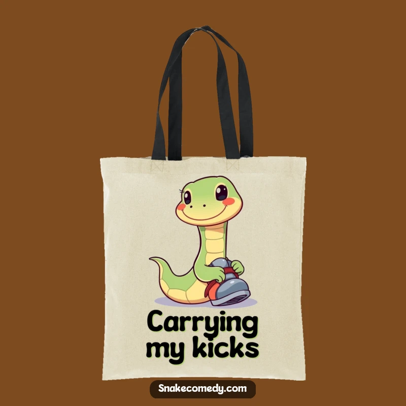 Funny Happy Snake Tote Bag: Playful Shoe Try-On, Perfect Funny Gift