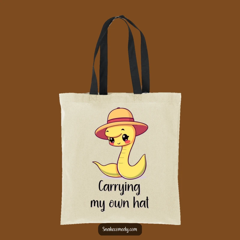 Funny Snake Hat Balancing Tote Bag - Carry Your Essentials with Chic Style!