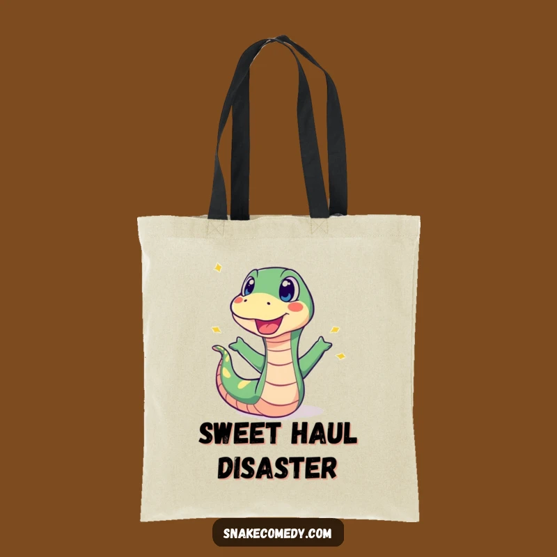 Funny Surprised Snake Sweet Pop Tote Bag: Everyday Humor and Hilarious Gift