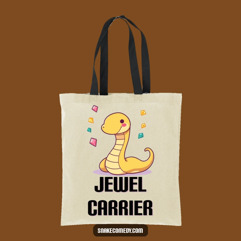 Funny Snake Gem Tote Bag: Carry Your Sparkle with Hilarious Style